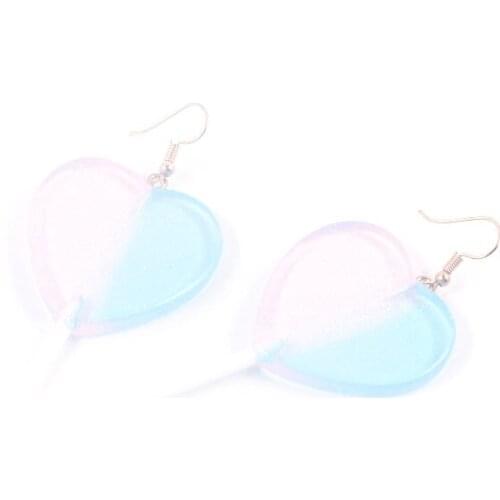 2021 New Glitter Heart Candy Lollipop Earrings Resin Candy Earrings Costume Trendy Style Women Girl Jewelry Dropshipping