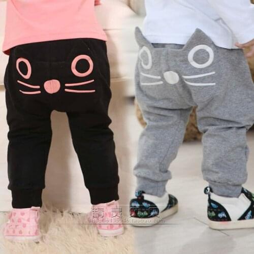 New Kids Boys Girl spring lovely cat long trousers children pants baby long pants baby long trousers