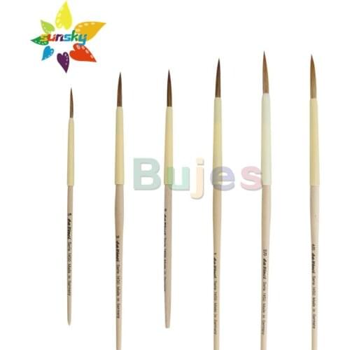 Original Germany da vinci Lettering quills 1450 Professional Craft painting brush Red mink hair Round head Detachable pen rod