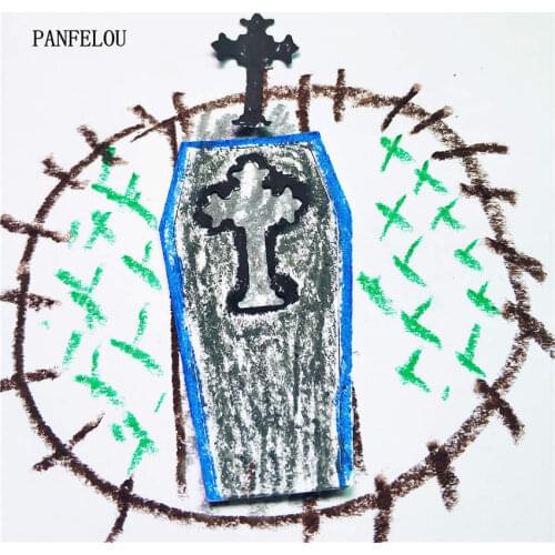 PANFELOU cartoon CRUCIFIX metal craft paper die cutting dies Scrapbooking/DIY Hallowmas Halloween Embossing mould cards