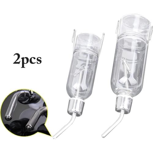2pcs Pet Squirrel Rabbit Hamster Stainless Steel Drinking Fountains Water Feeder Drinking Bowl Bottle Feeder Supplies
