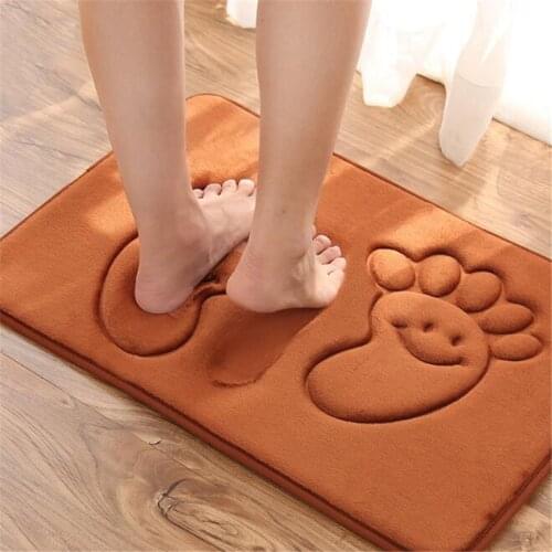 40*60cm Foot Pad Rug Coral Velvet Bath Mat Anti-Slip Bathroom Toilet Shower Pads Floor Mats Rugs Household Doormat Carpet