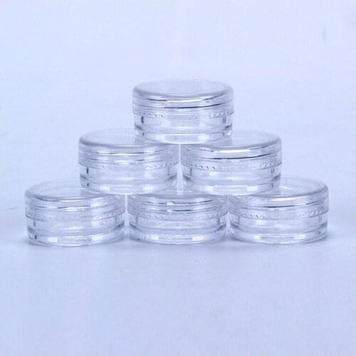2ML Clear Plastic Empty Jars Pot Clear Lid 2Gram Size For Cosmetic Cream Eye Shadow Nails Powder Jewelry E-Liquid