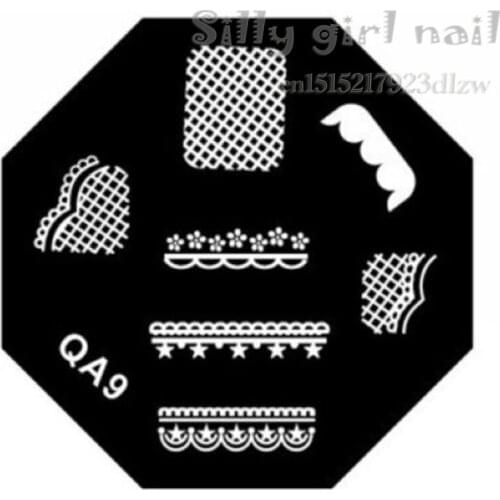 QA series stencil stamping template print imaging plates DIY nail tools Beautiful lace QA 09