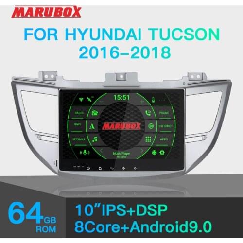 Marubox KD1083 Car DVD Player for Hyundai Tucson 2015-2018, 10" IPS Screen with DSP, GPS Navigation, Bluetooth, Wifi, Android 9