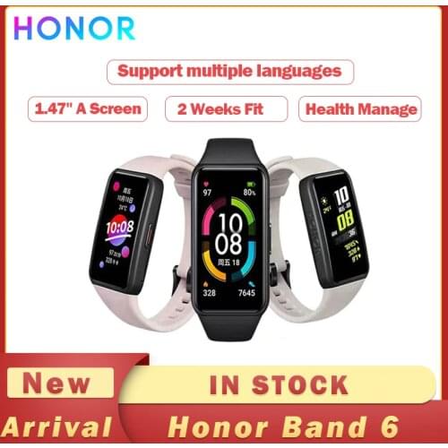 Honor Band 6 Smart Bracelet 1.47" AMOLED Swimming Waterproof Bluetooth Fitness Sleep Heart Rate Monitoring Music Calling