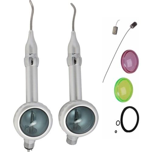 Dental Air Polisher Borden 2Holes B2 Air Prophy Teeth Polishing Midwest 4 Hole M4 Tip Silver