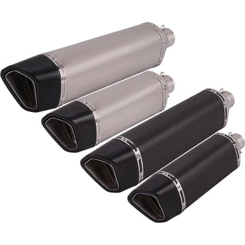 Universal 38-51mm Motorcycle Exhaust Pipe 470mm 570mm Mufflers Dirt Bike Scooter Escape with Removable DB Killer Carbon Fiber