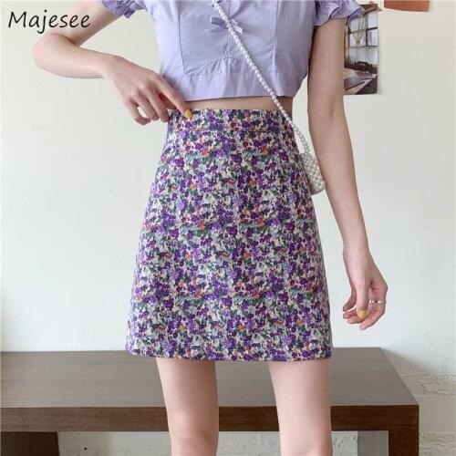 Skirts Women Floral A-Line Mini Summer Sexy Ladies Leisure Oversize Loose Korean Style Harajuku All-match Fashion Party Sweet