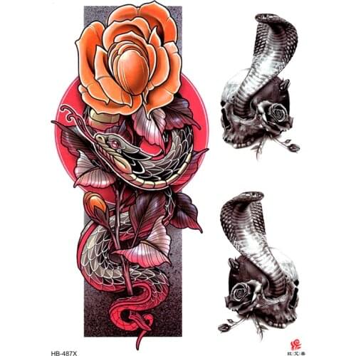 Snake And DragON Temporary Tattoo Stickers Body Art Flash Tattoo Sleeves Tatuajes Temporales Tatoo Temporary Stickers For Men
