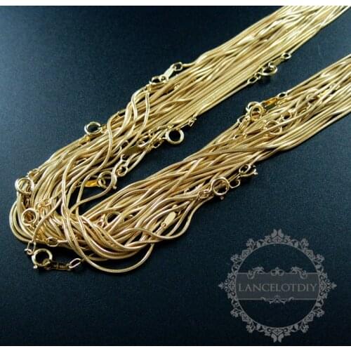 1pcs 18inch 1mm gold filled high quality color not tarnished snake chain DIY necklace chain supplies findings 1325009