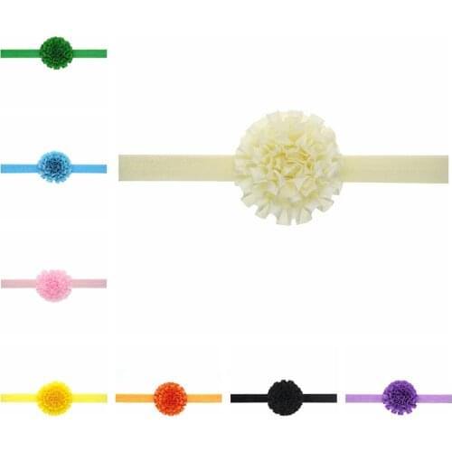 1 PCS Cute Handmade Folded Floral Infant Headband Solid Color Flower Elastic Hairband DIY Clothing Decoration Photography Props