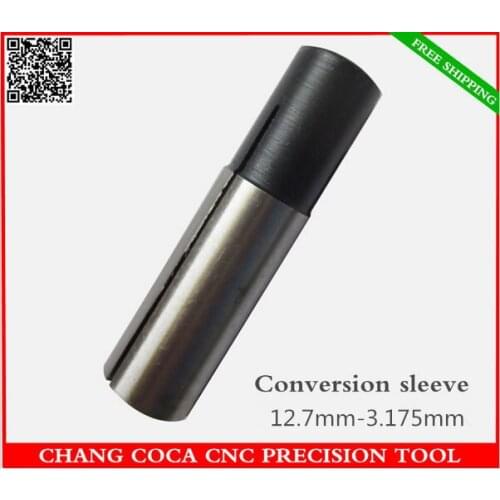 12.7mm-3.175mm,Freeshipping CNC solid carbide End Mill conversion sleeve,woodworking router,high Precision Diameter conversion