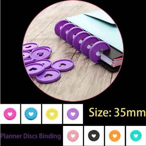 16pcs 35mm Plastic Mushroom Hole Binder Discs Notebook Binding Rings Mushroom Planner Disc Binding Buckle Button Office Supplies