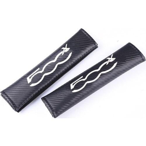 2pcs Car Styling Auto Accessories Sticker Shoulders Padding Seat Belt Cover Case For Fiat 500 X Viaggio For Abarth Punto 124 125