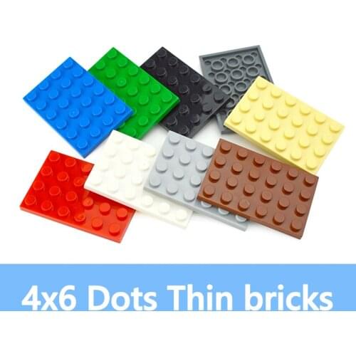 20PCS 4*6 Dots DIY Building Blocks Thin Figures Bricks 4x6 Dots Educational Creative Size Compatible With 3032 Toys for Children