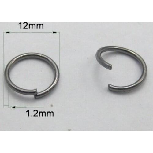 200Pcs Gunmetal Plated Open Jump Ring 12X1.2mm Circle Connector Bead