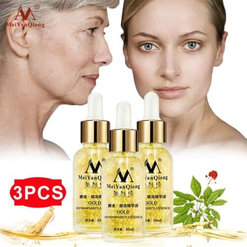 3PCS Skin Care 24K Gold Essence Day Cream Anti Wrinkle Face Care Anti Aging Collagen Whitening Moisturizing Hyaluronic Acid