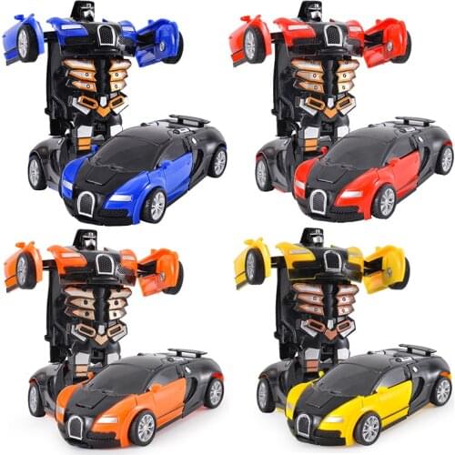 4Pcs/set Transformation 2 In 1 Car Robot Toy for Children Mini Action Collision Deformation Inertial Car Model Vehicles Toy Boys