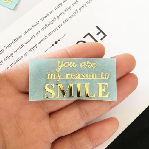 8Pcs Gold Foil Metallic Letter Copper Motive Power Letters Resin Jewlery Making