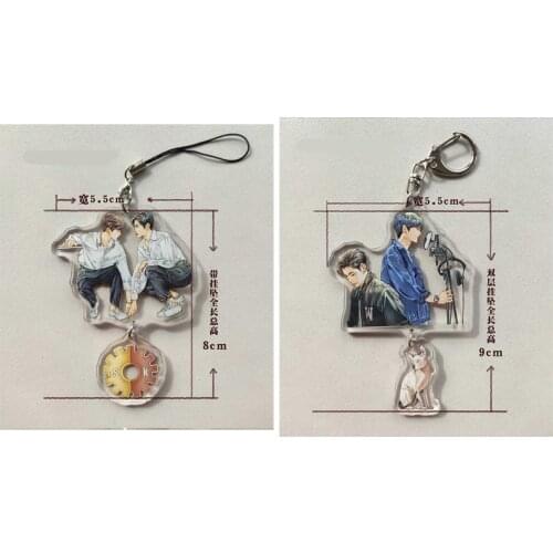 Anime Keychain Thai Movie SOTUS The Series Peraya Arthit Kongphop Acrylic Keyring strap Figure 1 pair 6cm