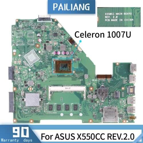 REV:2.0 For ASUS X550CC SR0N9 Celeron 1007U With 2G RAM Mainboard Laptop motherboard DDR3 tested OK