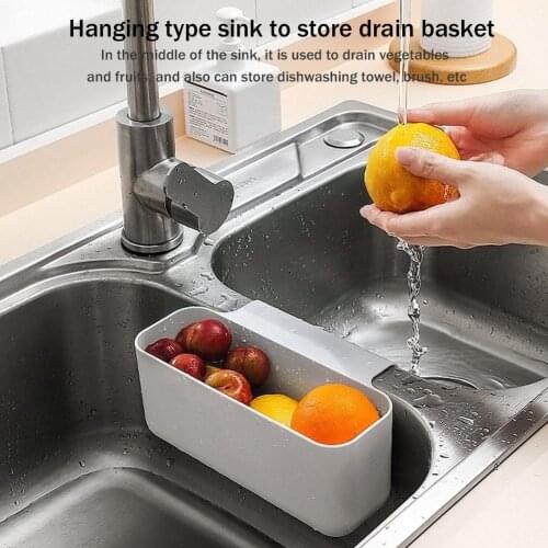 Kitchen Sink Waste Storage Holder Drain Shelf Corner Filter Food Mounted Basket Vegetable Rack Residue Strainer Fruit S3Q5