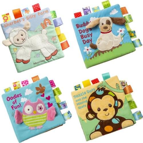 Baby Rattles Toys Animals Recognize Soft Cloth Book For Babies Story Baby Book Infant Educational Develop Toys 0 24 Months