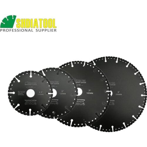 SHDIATOOL 1set (4.5" 5" 7" 9") Vacuum Brazed Diamond Blade For Fire Rescue Demolition Blade Cutting Steel Iron Pipe PVC Aluminum
