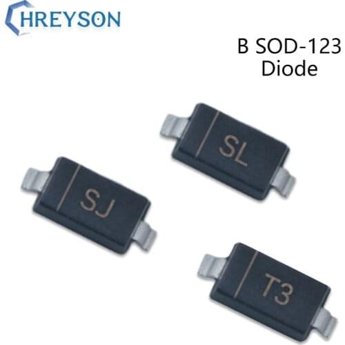 100Pcs SMD Schottky Barrier Diode B5817W SJ BAV21W T3 B5819W SL 20V 30V 40V Electronic Components SOD-123
