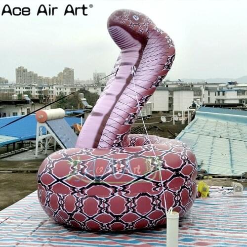 Hot sale lifelike giant inflatable snake,inflatable coiled cobras model for zoo display/event advertising