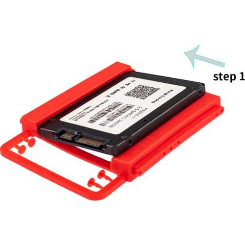 Kingchuxing 2.5 to 3.5 inch SSD Holder HHD Hard Drive Disk Holder Mount Case Plastic Adapter Bracket for PC Desktop