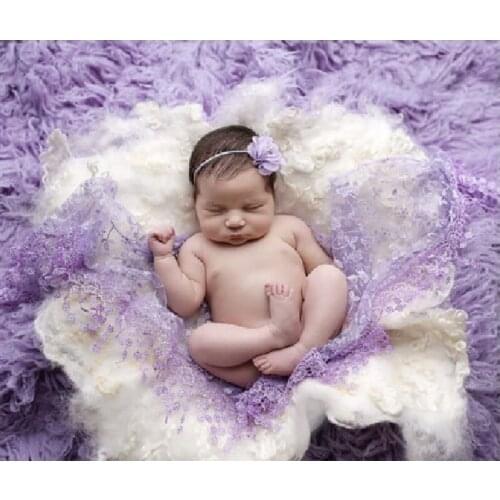 Lace Newborn Scarf Hairband Photography Props Baby Girl Headband Receiving Blankets Set Babies Photo Accessories Swaddling Wraps