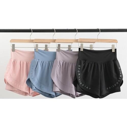 Summer Women High Waist Sports Shorts Quick Dry Gym Fake Two Pcs Short Breathable Yoga Shorts Athletic Clothes