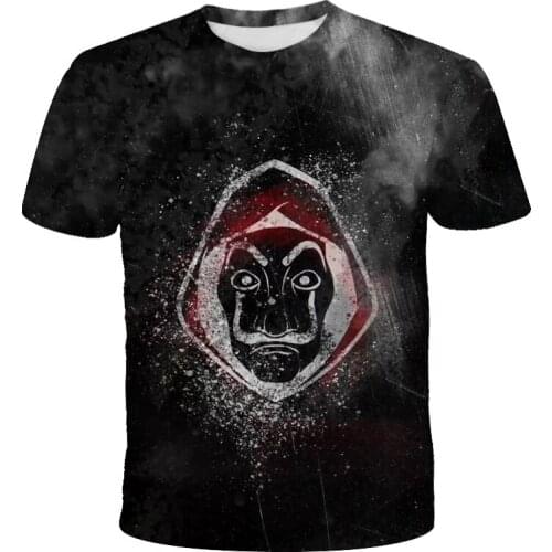 Best Selling La Casa De Papel T Shirt Kids Hip Hop Breathable Tops Boy Girl High Quality Money Heist T-shirt Summer Short Shirts