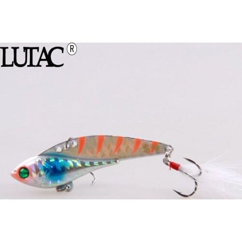 LUTAC 70mm 21g Metal Fishing Lure Artificial Luminous Vib Lures Hard Bait Minnow Wobbler Baits