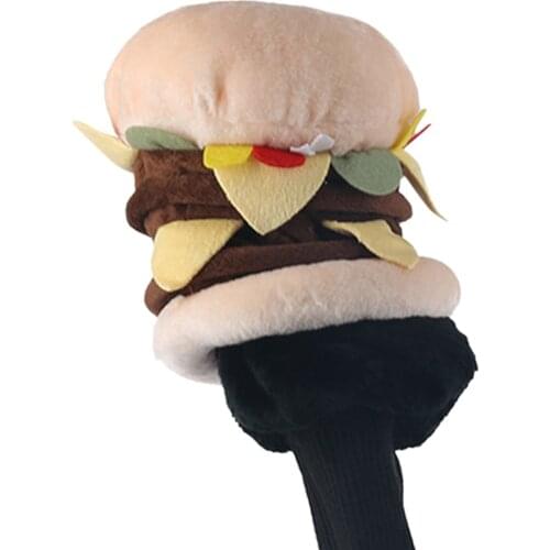 Cute Golf Head Cover Hamburger Shaped No.1 Driver Club Transport Protective Headcover Universal Golf Carrying Protector Guard