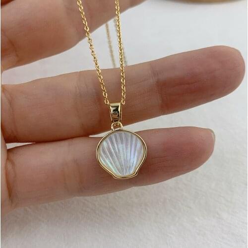 New Ocean Shell Pendant Choker Necklaces For Women 2021 Fashion Natural Mother of Pearl Jewelry