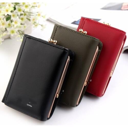 Fashion Short Womens Wallet Card Holder 2021 Multi-Function Tri-Fold Plain Weave Coin Purse Leather Wallets Luxury Brand
