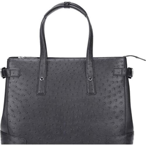 Dae South Africa Ostrich leather Genuine leather Mens bags business leisure men briefcase male handbag men bag