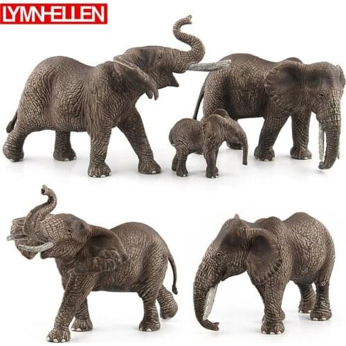 Wild Big Grassland Simulation Animal Elephant Series Set Model Action Figure Early Childhood Awareness Baby Children Puzzle Toys