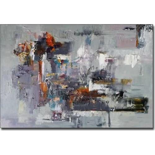 Wall Showpiece Paintings Gray Color Art Hand-painted Canvas Oil Painting Wall Art Picture For Modern Home Decoration Artwork Art