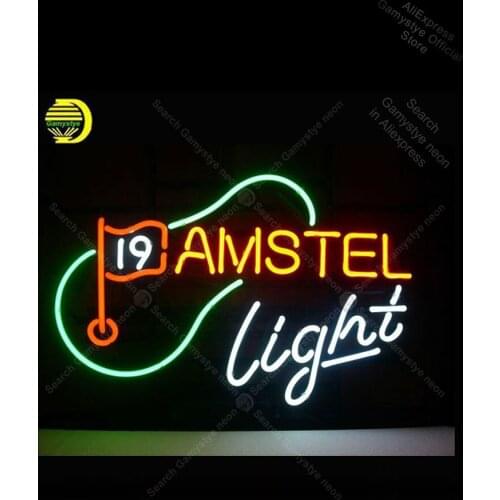 Neon Sign for Amstel 19Th Hole Golf l Neon Bulb Sign Light wall sign for Room Neon Light Signs for Store Neon Window Lights
