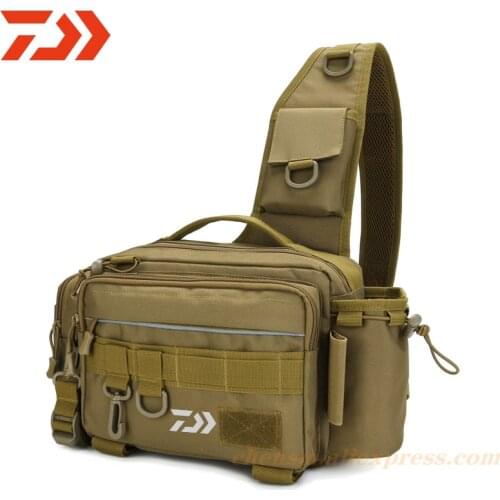 Dawa New Multifunctional Waterproof Fishing Bag Outdoor Sports Waist Pack Fishing Lures Gear Storage Bag Single Crossbody Bags