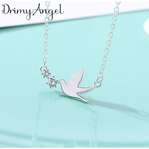 New Arrivals Silver Color Crystal Bird Necklaces for Women Wedding Jewelry Long Statement Necklaces