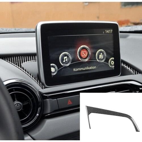 Fit For Mazda MX-5 Miata Roadster 2016+ ND Carbon Fiber Interiors Navigation Display Holder Base Frame Sticker Car Accessories