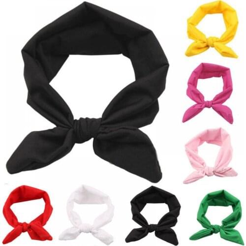 Elastic Stretch Plain Rabbit Bow Style Hair Band Cute Girls Headband Turban Children Hairband Headwear Hair accessories1pc