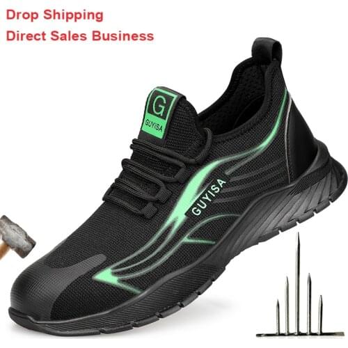 Work Safety Shoes Anti-Puncture Steel Toe Shoes Indestructible Work Sneakers Breathable Mens Safety Boots Work Shoes