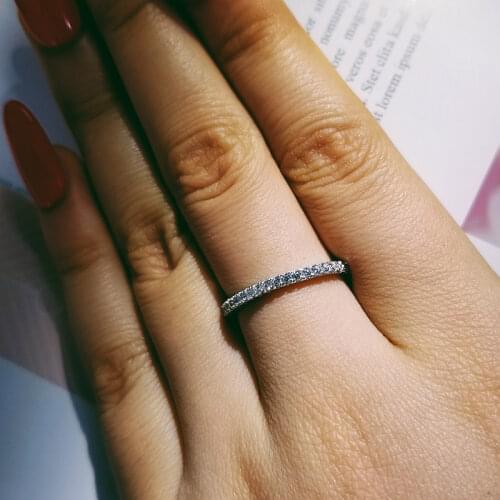 Original real fashion Silver eternity Band Ring Wedding Engagement Finger finger for Women Ring Band wholesale R1090AS