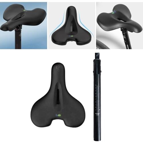 Revolutionary Bike Seat Swing Saddle & 27.2mm Seatpost Wide Soft Foam Padded Universal Fit Bicycle Saddles